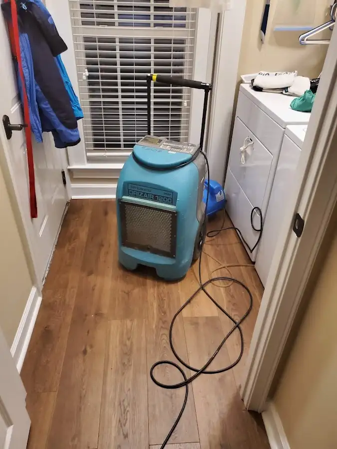 Commercial dehumidifier deployed for Flood Damage Cleanup in Summit